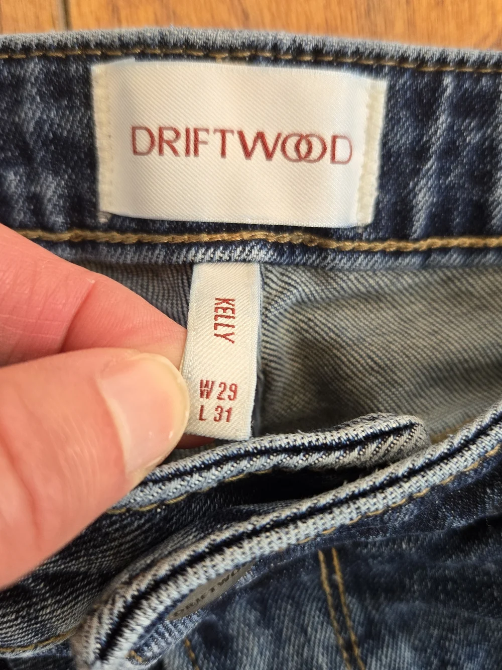 DRIFTWOOD Medium Wash Blue Stretch Embroidered Floral Slim Bootcut
